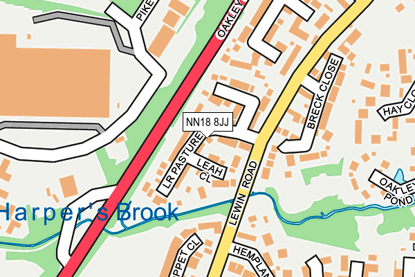 NN18 8JJ map - OS OpenMap – Local (Ordnance Survey)