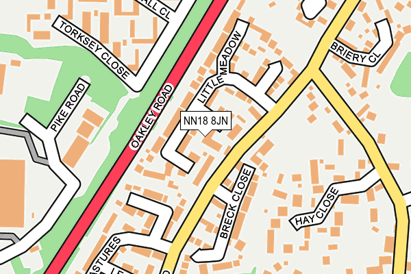 NN18 8JN map - OS OpenMap – Local (Ordnance Survey)