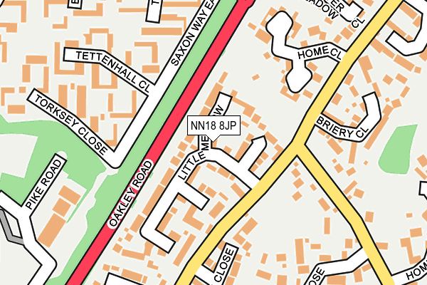 NN18 8JP map - OS OpenMap – Local (Ordnance Survey)
