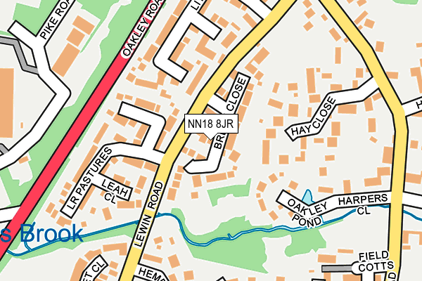 NN18 8JR map - OS OpenMap – Local (Ordnance Survey)