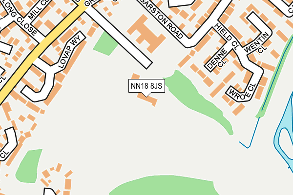 NN18 8JS map - OS OpenMap – Local (Ordnance Survey)