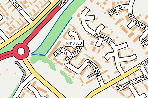 NN18 8LB map - OS OpenMap – Local (Ordnance Survey)