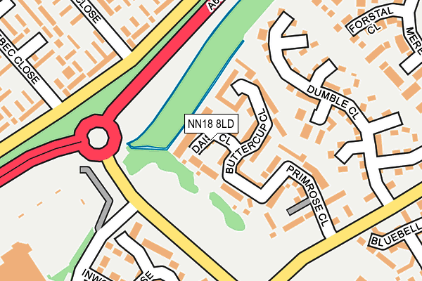 NN18 8LD map - OS OpenMap – Local (Ordnance Survey)