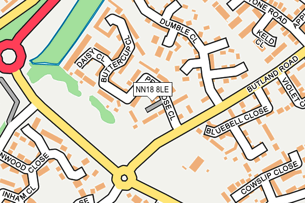 NN18 8LE map - OS OpenMap – Local (Ordnance Survey)