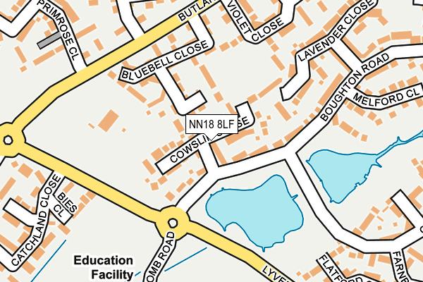 NN18 8LF map - OS OpenMap – Local (Ordnance Survey)