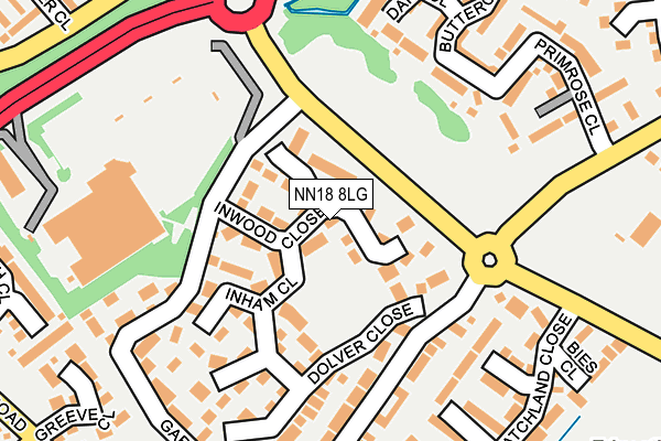 NN18 8LG map - OS OpenMap – Local (Ordnance Survey)