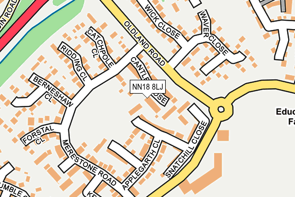 NN18 8LJ map - OS OpenMap – Local (Ordnance Survey)