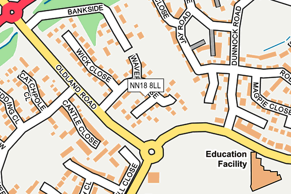 NN18 8LL map - OS OpenMap – Local (Ordnance Survey)