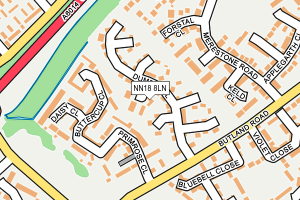 NN18 8LN map - OS OpenMap – Local (Ordnance Survey)
