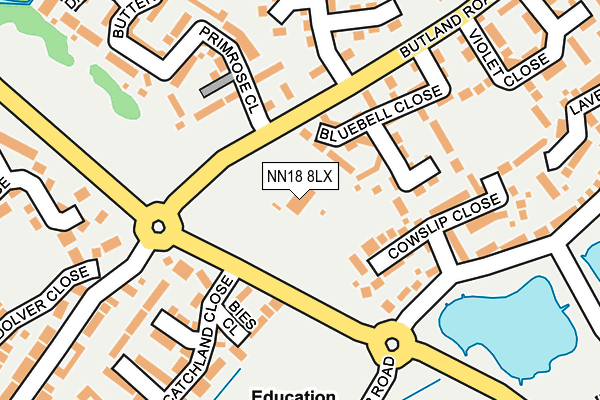 NN18 8LX map - OS OpenMap – Local (Ordnance Survey)