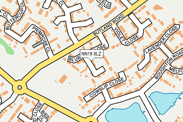 NN18 8LZ map - OS OpenMap – Local (Ordnance Survey)