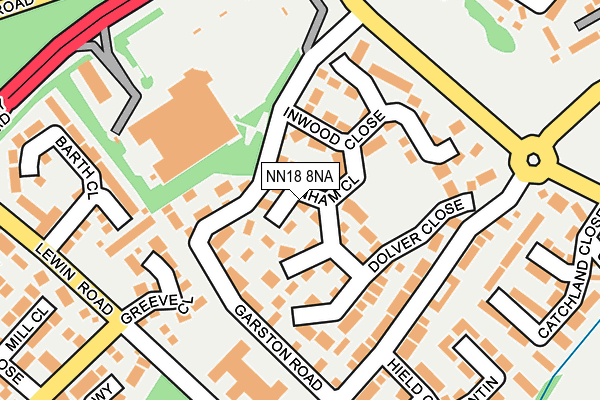 NN18 8NA map - OS OpenMap – Local (Ordnance Survey)