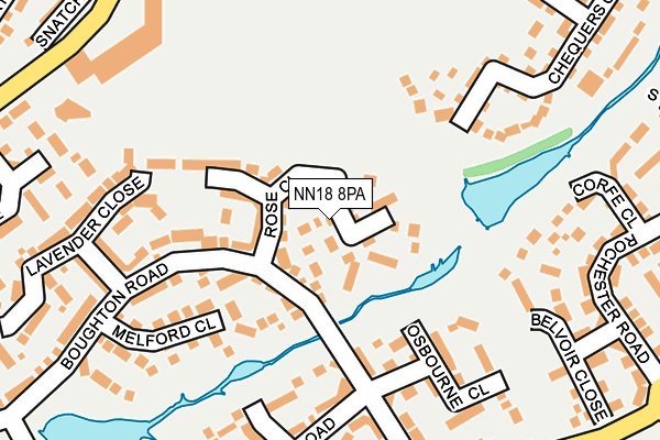 NN18 8PA map - OS OpenMap – Local (Ordnance Survey)