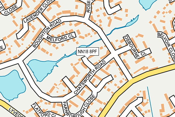 NN18 8PF map - OS OpenMap – Local (Ordnance Survey)