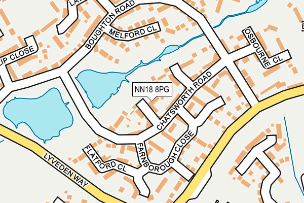 NN18 8PG map - OS OpenMap – Local (Ordnance Survey)
