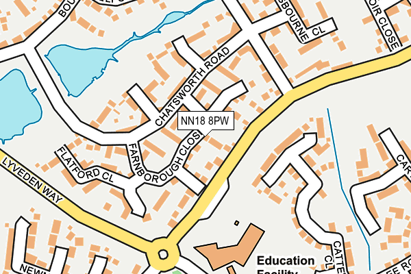 NN18 8PW map - OS OpenMap – Local (Ordnance Survey)