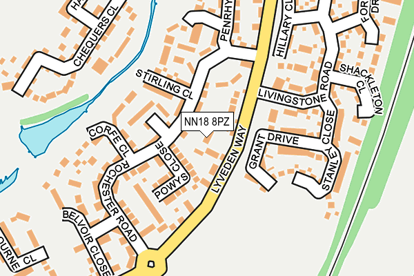 NN18 8PZ map - OS OpenMap – Local (Ordnance Survey)