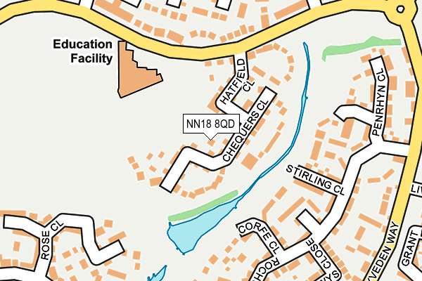NN18 8QD map - OS OpenMap – Local (Ordnance Survey)