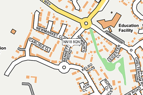 NN18 8QN map - OS OpenMap – Local (Ordnance Survey)