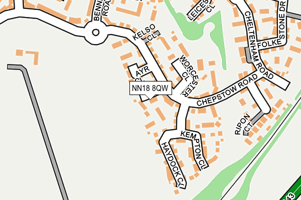 NN18 8QW map - OS OpenMap – Local (Ordnance Survey)
