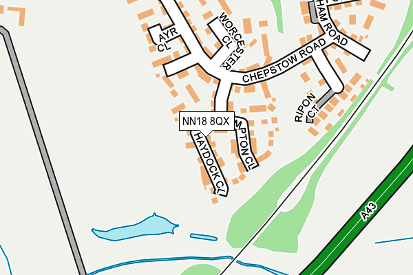 NN18 8QX map - OS OpenMap – Local (Ordnance Survey)