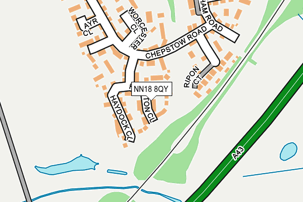 NN18 8QY map - OS OpenMap – Local (Ordnance Survey)