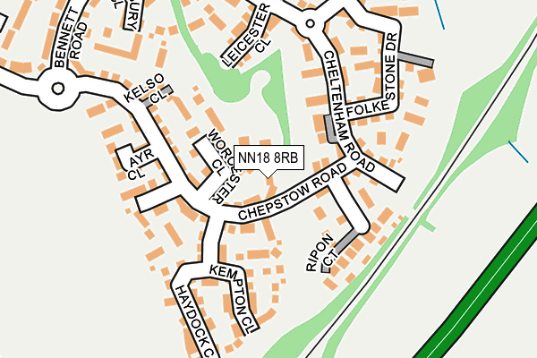 NN18 8RB map - OS OpenMap – Local (Ordnance Survey)