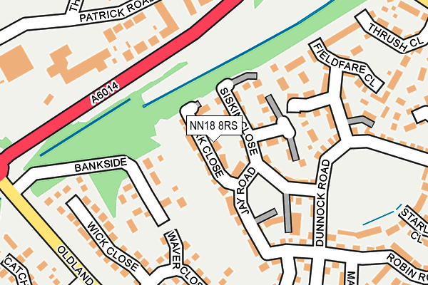 NN18 8RS map - OS OpenMap – Local (Ordnance Survey)
