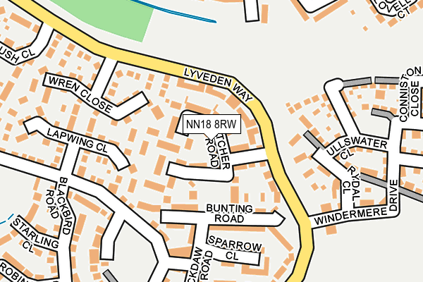 NN18 8RW map - OS OpenMap – Local (Ordnance Survey)
