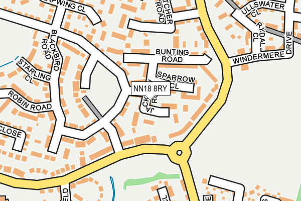 NN18 8RY map - OS OpenMap – Local (Ordnance Survey)