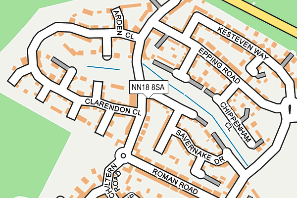 NN18 8SA map - OS OpenMap – Local (Ordnance Survey)