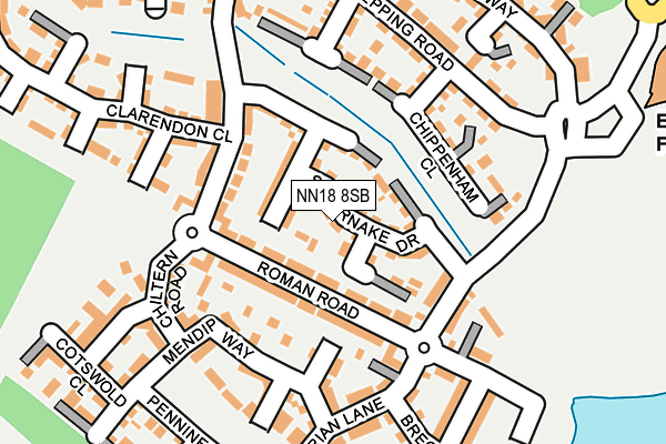 NN18 8SB map - OS OpenMap – Local (Ordnance Survey)