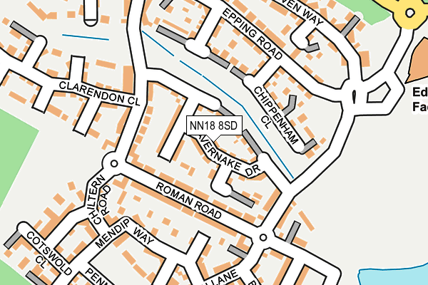 NN18 8SD map - OS OpenMap – Local (Ordnance Survey)