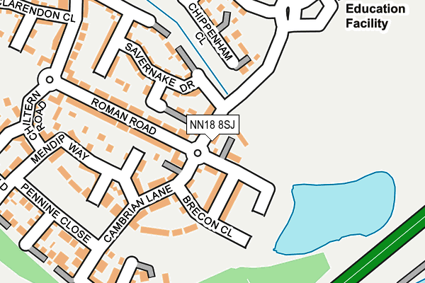 NN18 8SJ map - OS OpenMap – Local (Ordnance Survey)