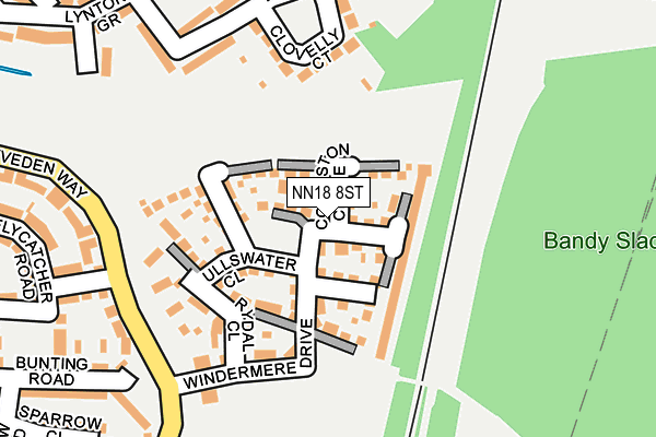 NN18 8ST map - OS OpenMap – Local (Ordnance Survey)