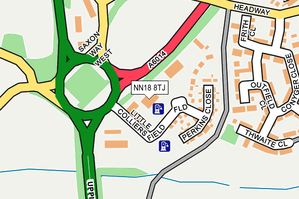 NN18 8TJ map - OS OpenMap – Local (Ordnance Survey)