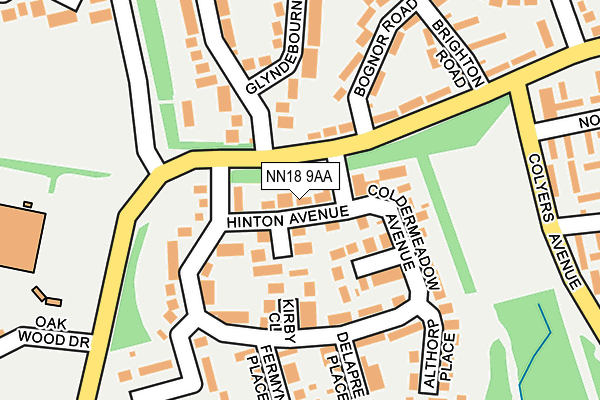 NN18 9AA map - OS OpenMap – Local (Ordnance Survey)