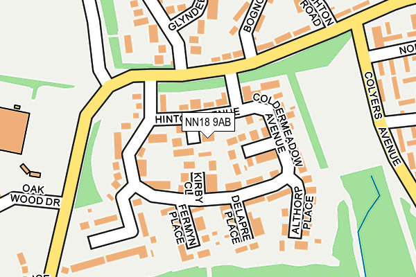 NN18 9AB map - OS OpenMap – Local (Ordnance Survey)