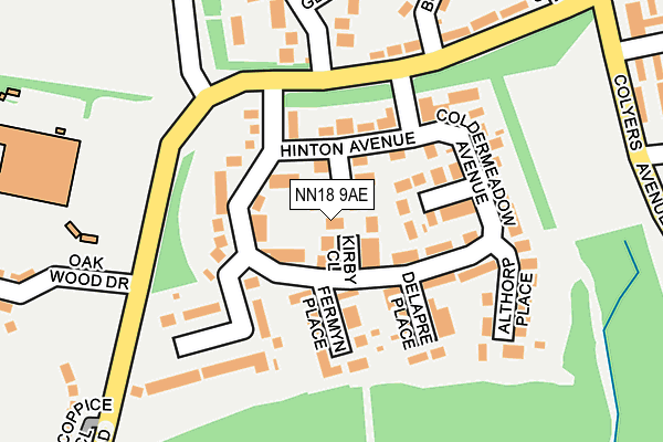 NN18 9AE map - OS OpenMap – Local (Ordnance Survey)