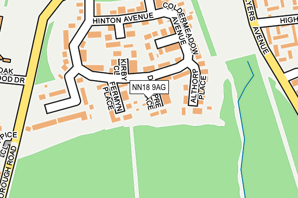 NN18 9AG map - OS OpenMap – Local (Ordnance Survey)
