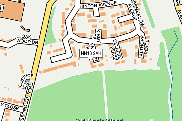 NN18 9AH map - OS OpenMap – Local (Ordnance Survey)