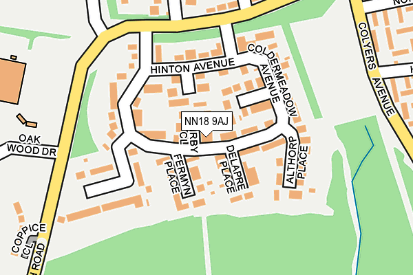 NN18 9AJ map - OS OpenMap – Local (Ordnance Survey)