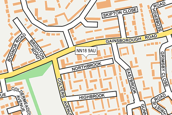 NN18 9AU map - OS OpenMap – Local (Ordnance Survey)