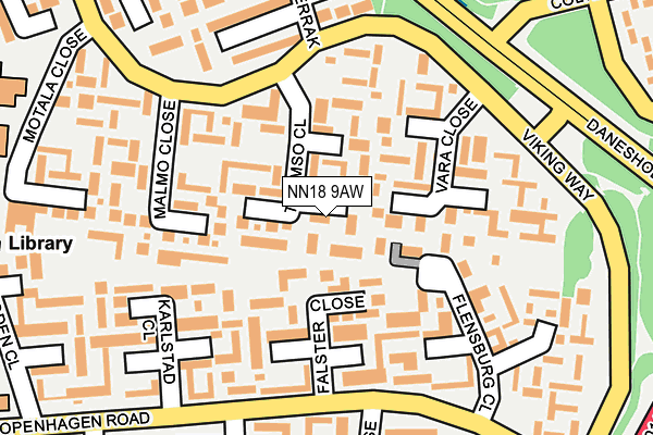 NN18 9AW map - OS OpenMap – Local (Ordnance Survey)