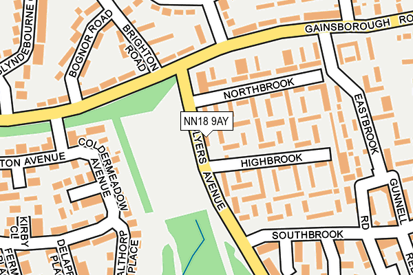 NN18 9AY map - OS OpenMap – Local (Ordnance Survey)