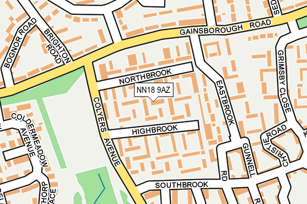NN18 9AZ map - OS OpenMap – Local (Ordnance Survey)