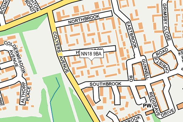 NN18 9BA map - OS OpenMap – Local (Ordnance Survey)