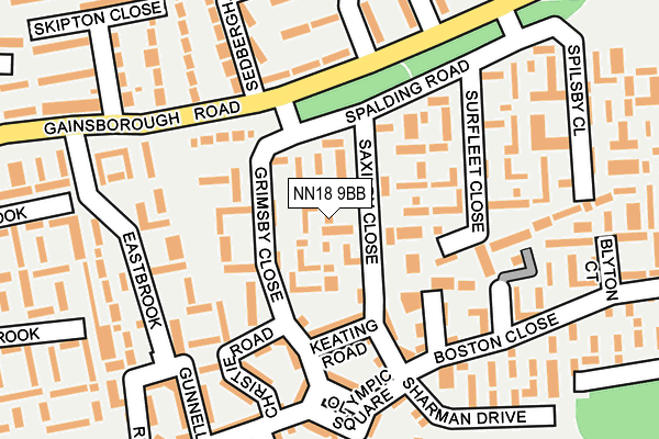 NN18 9BB map - OS OpenMap – Local (Ordnance Survey)