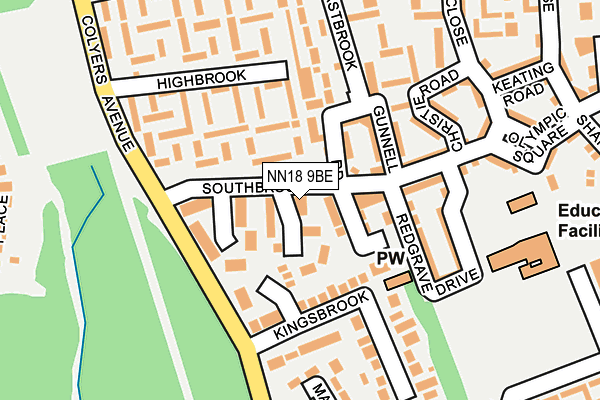 NN18 9BE map - OS OpenMap – Local (Ordnance Survey)