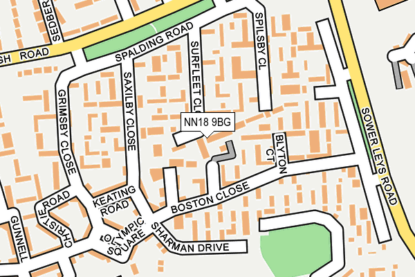 NN18 9BG map - OS OpenMap – Local (Ordnance Survey)